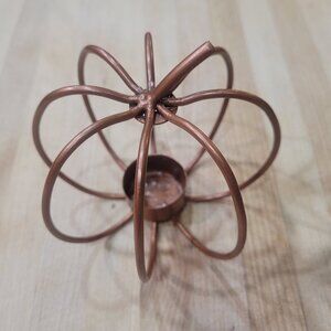 Copper Colored Pumpkin Shaped Candle Holder